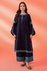 2-Pc Embroidered Khadder A-Line Shirt With Qlot Trouser CNP22-122
